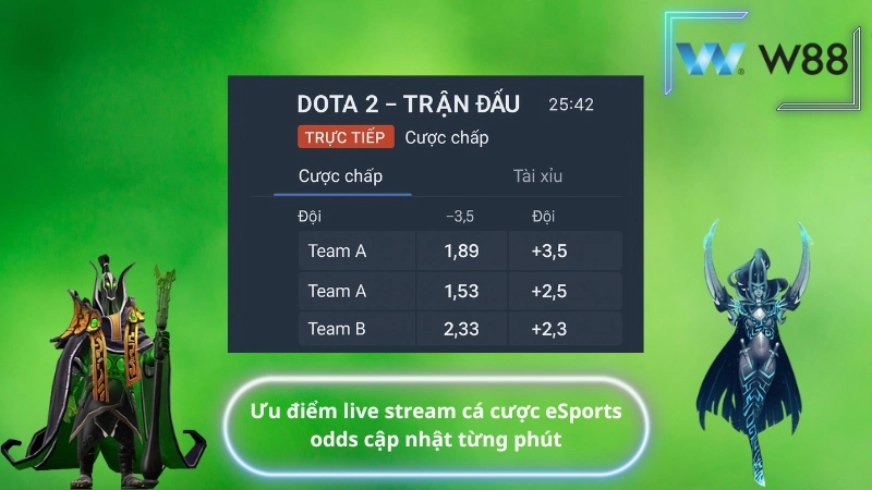 Ưu điểm live stream cá cược eSports – odds cập nhật từng phút
